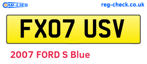 FX07USV are the vehicle registration plates.