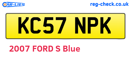 KC57NPK are the vehicle registration plates.