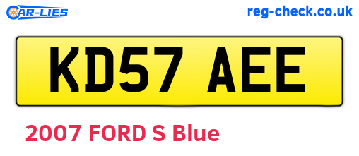 KD57AEE are the vehicle registration plates.