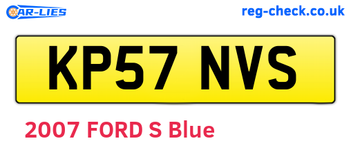 KP57NVS are the vehicle registration plates.