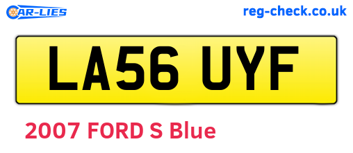 LA56UYF are the vehicle registration plates.