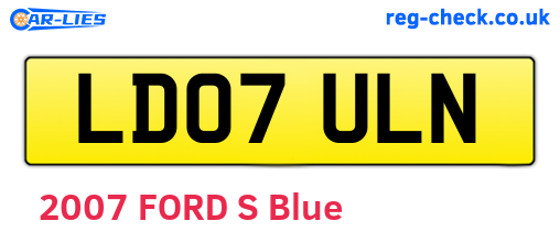 LD07ULN are the vehicle registration plates.