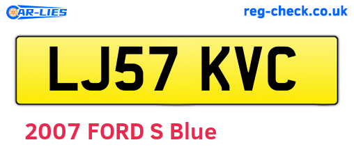 LJ57KVC are the vehicle registration plates.