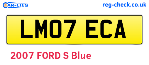 LM07ECA are the vehicle registration plates.