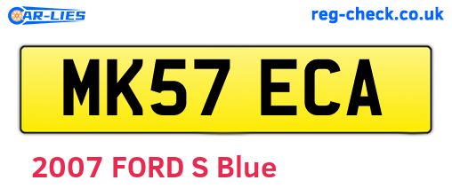 MK57ECA are the vehicle registration plates.