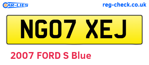 NG07XEJ are the vehicle registration plates.