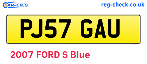 PJ57GAU are the vehicle registration plates.