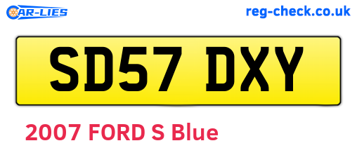 SD57DXY are the vehicle registration plates.