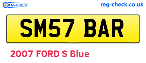 SM57BAR are the vehicle registration plates.