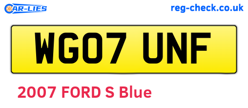 WG07UNF are the vehicle registration plates.