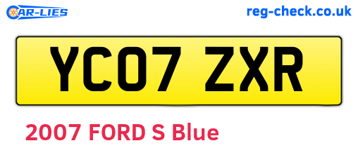 YC07ZXR are the vehicle registration plates.