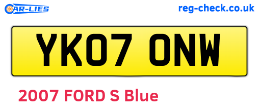 YK07ONW are the vehicle registration plates.