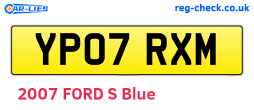 YP07RXM are the vehicle registration plates.
