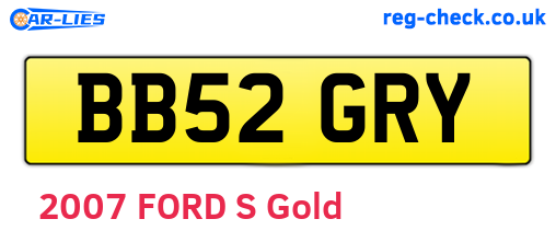 BB52GRY are the vehicle registration plates.