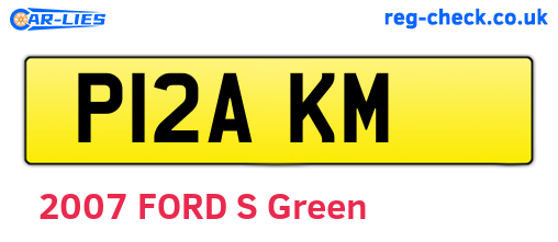 P12AKM are the vehicle registration plates.