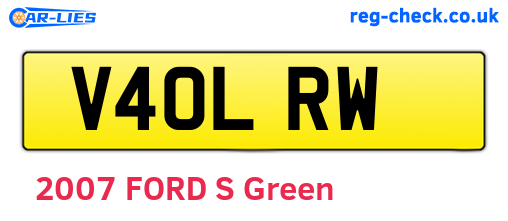 V40LRW are the vehicle registration plates.