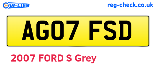 AG07FSD are the vehicle registration plates.