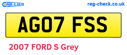 AG07FSS are the vehicle registration plates.