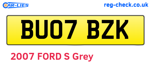 BU07BZK are the vehicle registration plates.