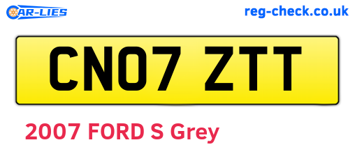 CN07ZTT are the vehicle registration plates.