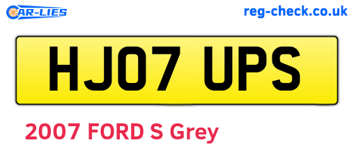 HJ07UPS are the vehicle registration plates.