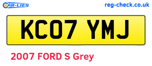 KC07YMJ are the vehicle registration plates.