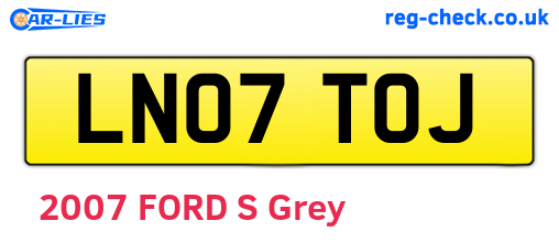 LN07TOJ are the vehicle registration plates.