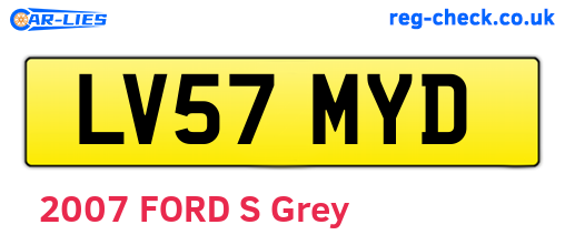 LV57MYD are the vehicle registration plates.