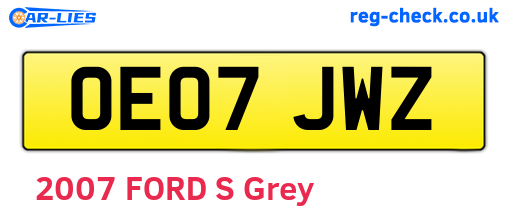 OE07JWZ are the vehicle registration plates.