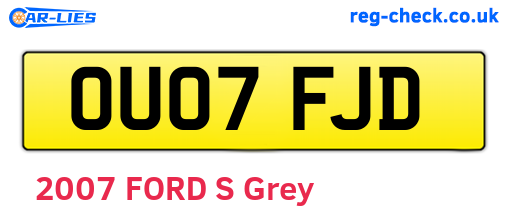 OU07FJD are the vehicle registration plates.