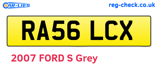 RA56LCX are the vehicle registration plates.