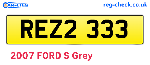 REZ2333 are the vehicle registration plates.