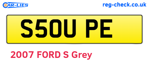S50UPE are the vehicle registration plates.