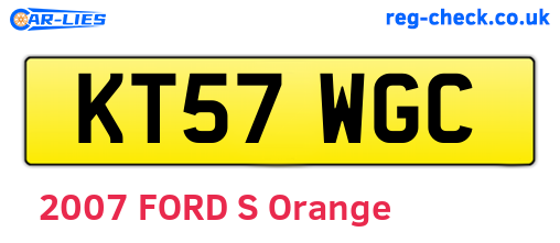 KT57WGC are the vehicle registration plates.