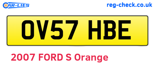 OV57HBE are the vehicle registration plates.
