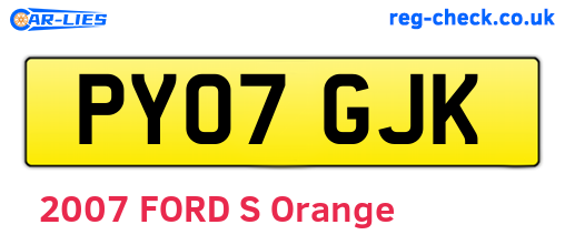 PY07GJK are the vehicle registration plates.