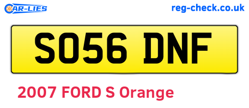 SO56DNF are the vehicle registration plates.