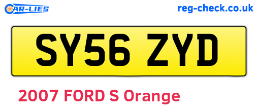 SY56ZYD are the vehicle registration plates.