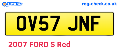 OV57JNF are the vehicle registration plates.