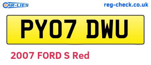 PY07DWU are the vehicle registration plates.