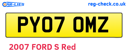 PY07OMZ are the vehicle registration plates.