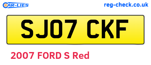 SJ07CKF are the vehicle registration plates.