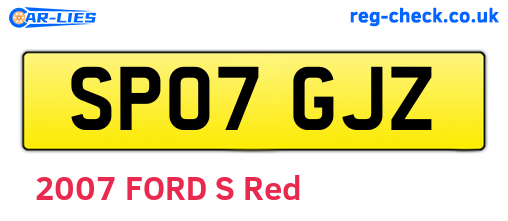 SP07GJZ are the vehicle registration plates.