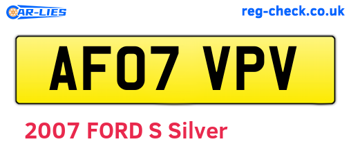 AF07VPV are the vehicle registration plates.