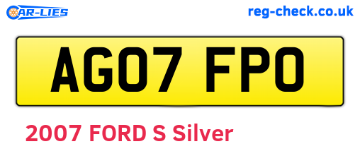 AG07FPO are the vehicle registration plates.
