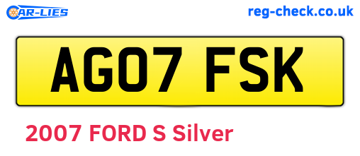 AG07FSK are the vehicle registration plates.