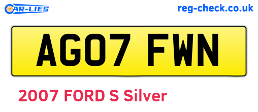 AG07FWN are the vehicle registration plates.