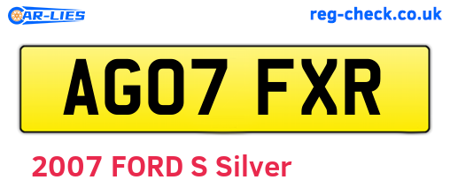 AG07FXR are the vehicle registration plates.