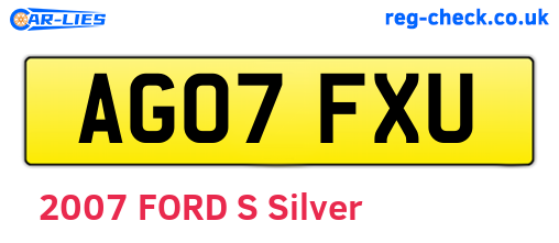 AG07FXU are the vehicle registration plates.