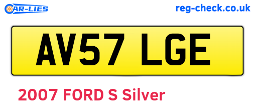 AV57LGE are the vehicle registration plates.